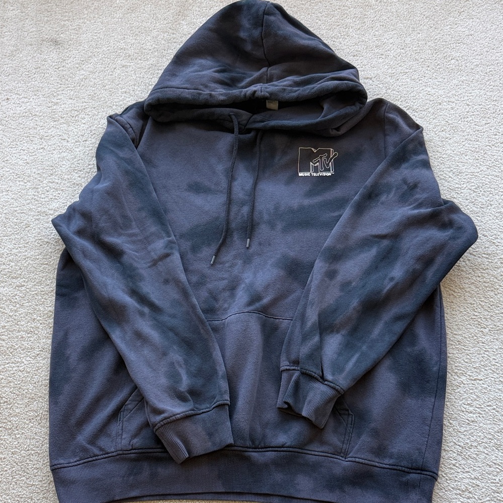 MTV Navy Tie-Dye Pullover Hoodie